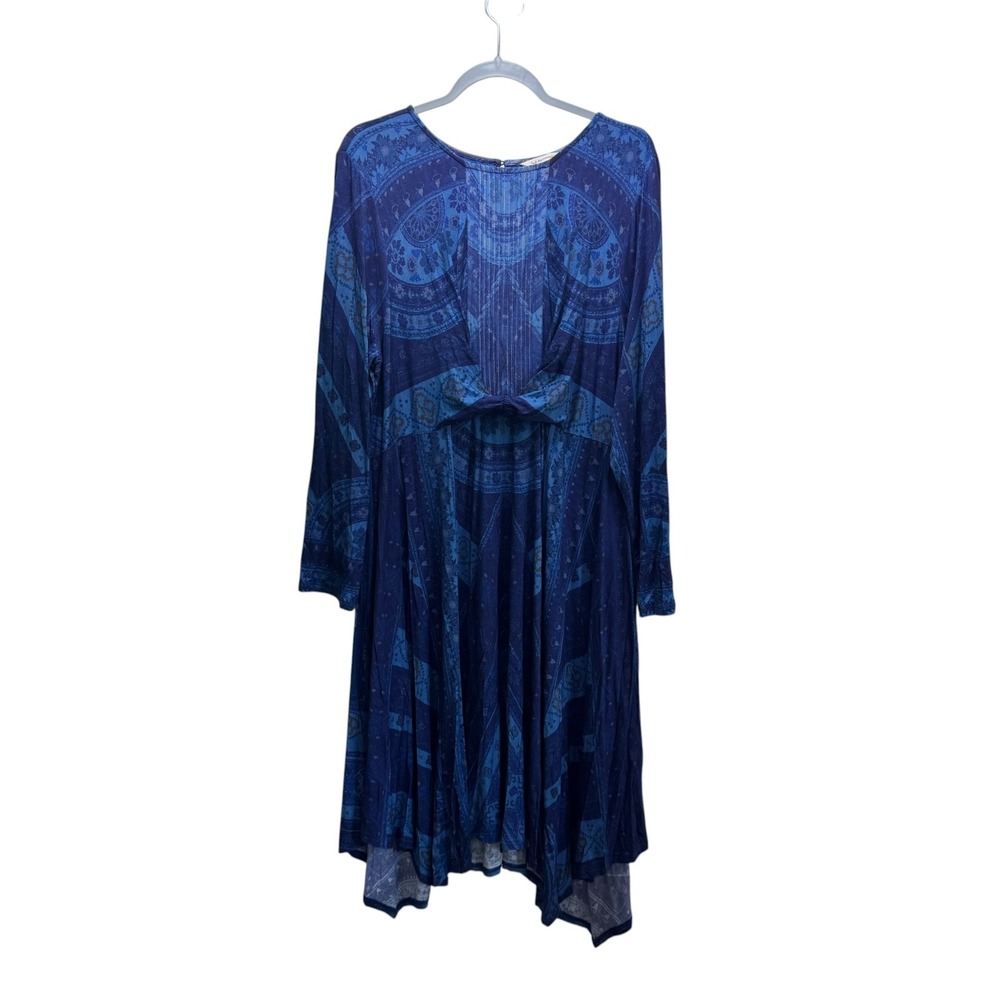 Soft Surroundings Sitarra Aria Modal Blend Jersey Cottagecore Boho Dress XL Blue